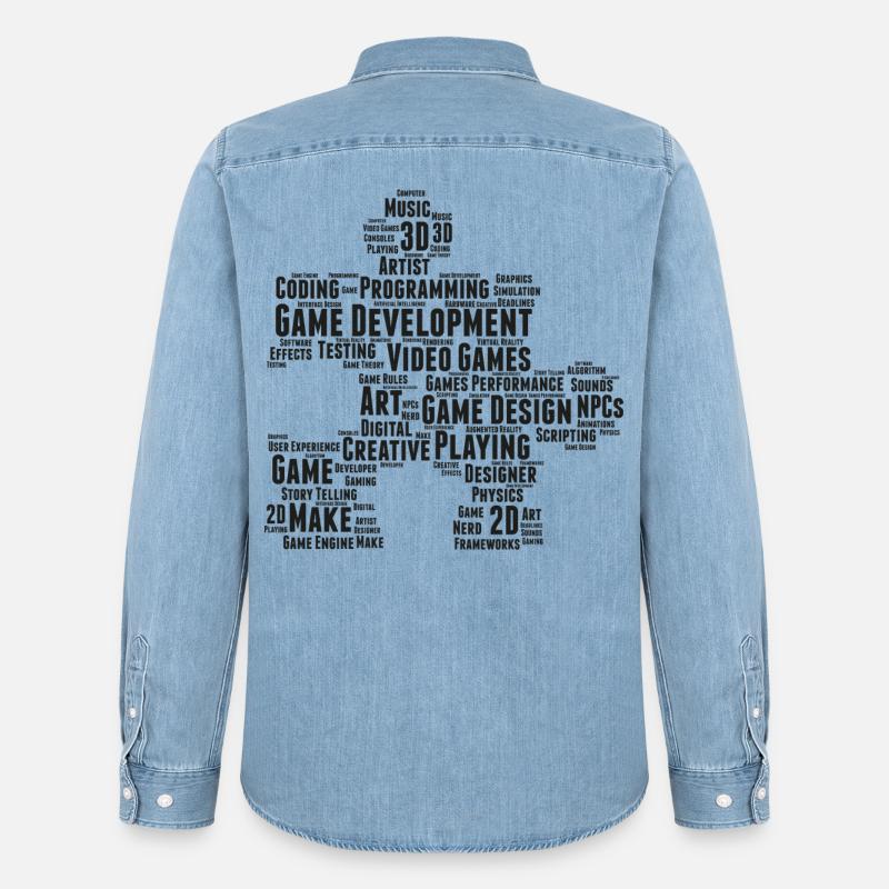 Game Dev - Männer Jeanshemd Organic von Stanley/Stella - verwaschenes Hellblau