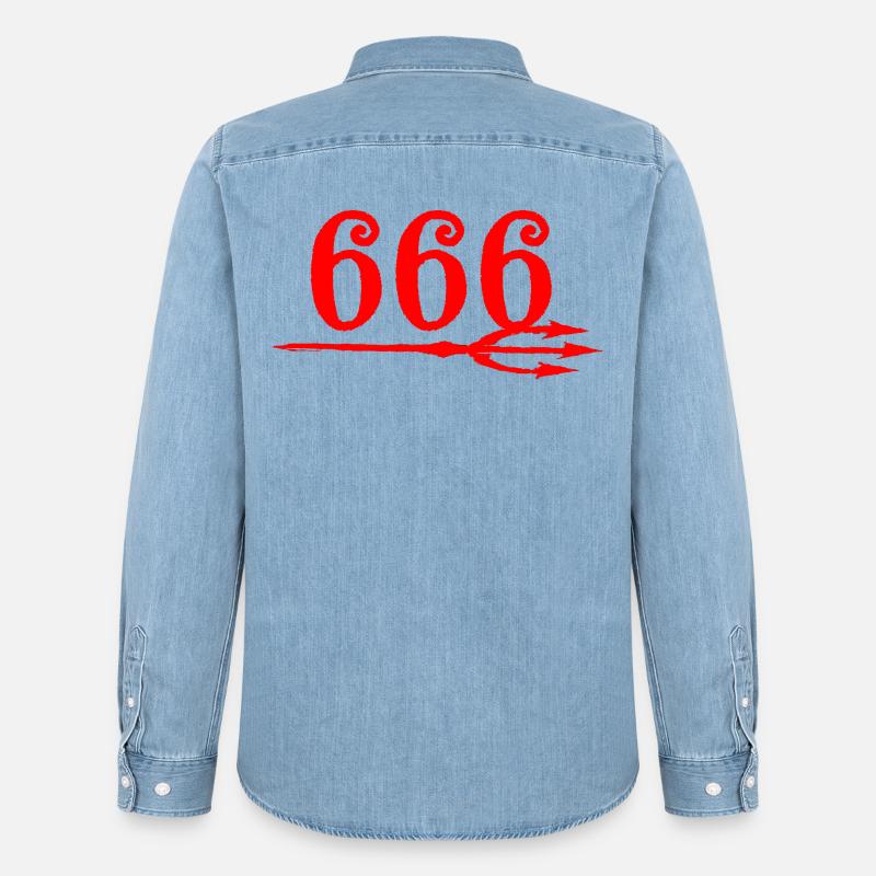 666 Devils Trident - Männer Jeanshemd Organic von Stanley/Stella - verwaschenes Hellblau