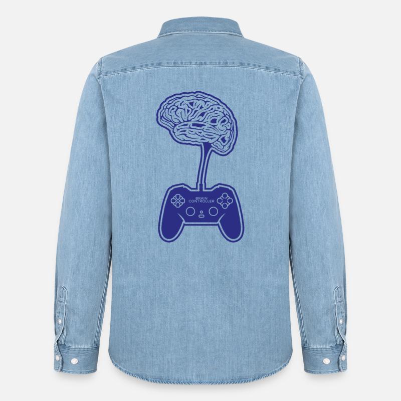 Gamer - Camicia in denim uomo bio di Stanley/Stella - azzurro chiaro slavato