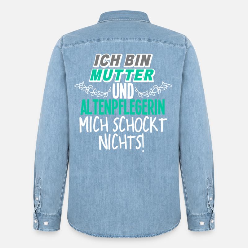 Mutter Altenpflegerin - Männer Jeanshemd Organic von Stanley/Stella - verwaschenes Hellblau