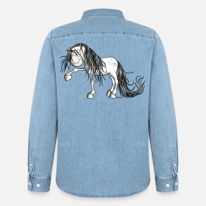Lustiger Andalusier - Männer Jeanshemd Organic von Stanley/Stella - verwaschenes Hellblau