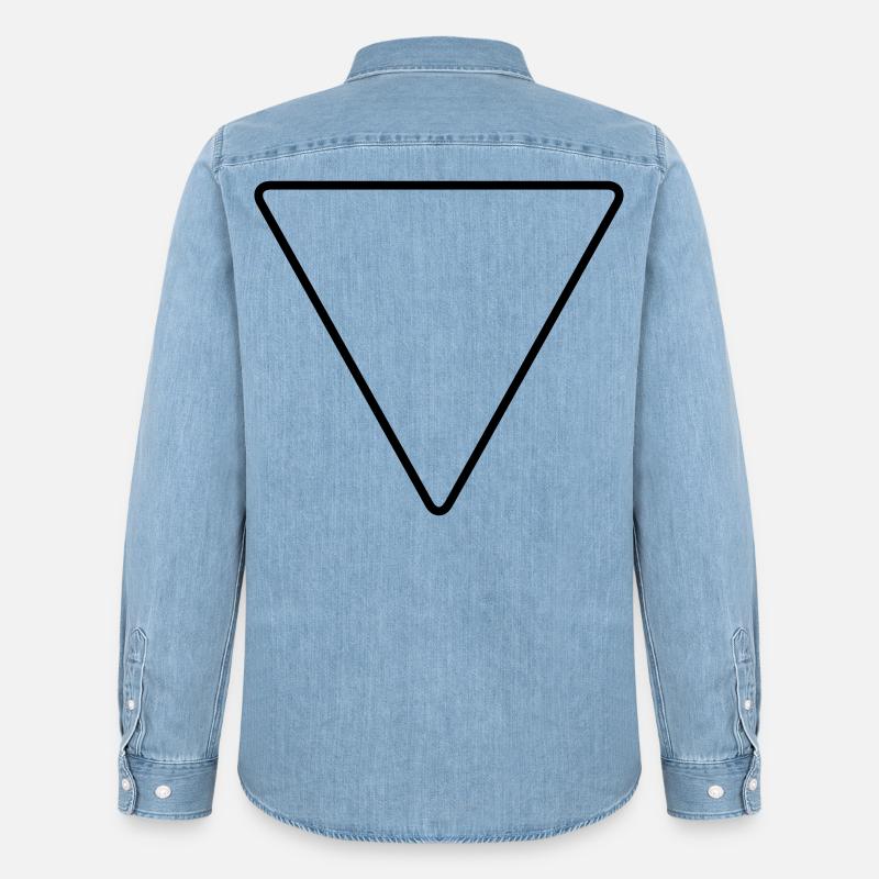 Dreieck mit abgerundeten Ecken als Warnschild - Männer Jeanshemd Organic von Stanley/Stella - verwaschenes Hellblau