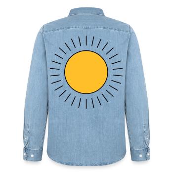 Sun - Men’s Organic Denim Shirt by Stanley/Stella - light wash - Back - AI Model Male 185 light (185cm)
