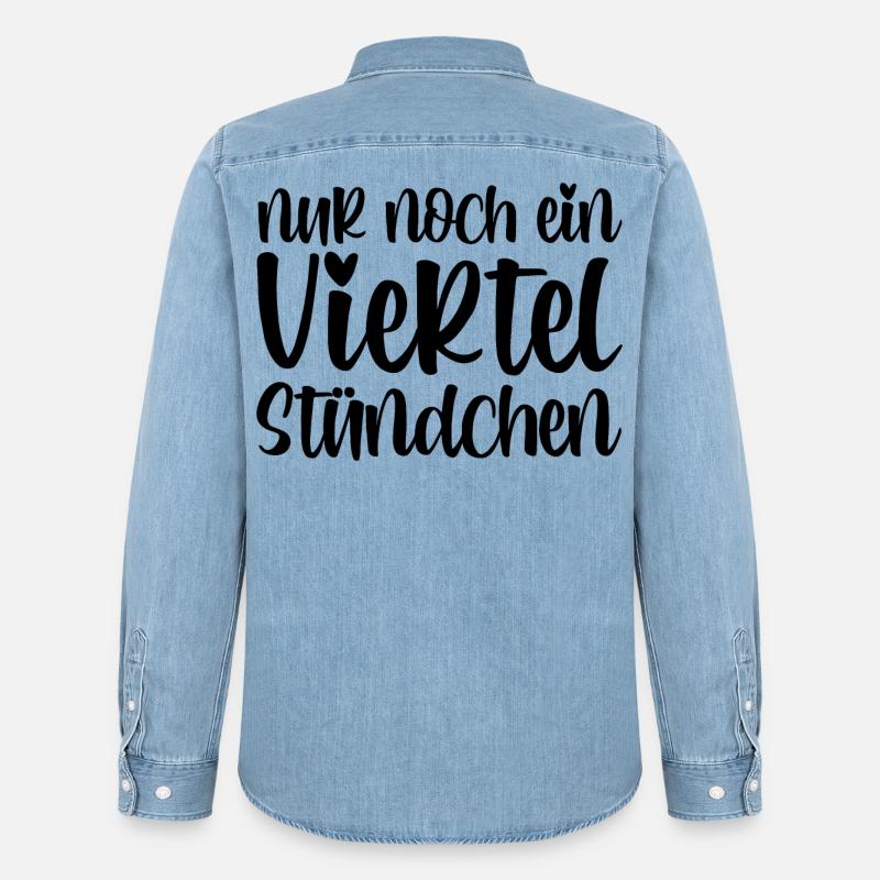Nur noch ein viertel Stündchen - Männer Jeanshemd Organic von Stanley/Stella - verwaschenes Hellblau