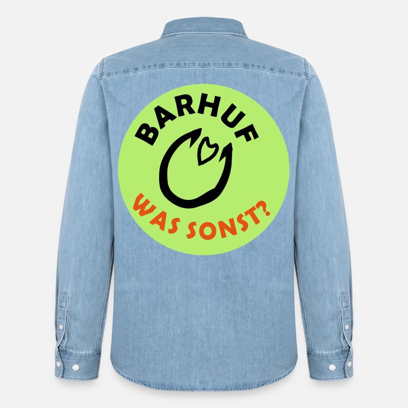 Barhuf Statement Hufe Pferd - Männer Jeanshemd Organic von Stanley/Stella - verwaschenes Hellblau