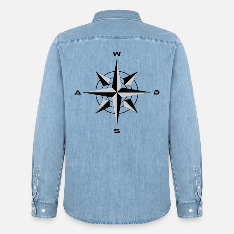 WASD Error Distressed - Männer Jeanshemd Organic von Stanley/Stella - verwaschenes Hellblau