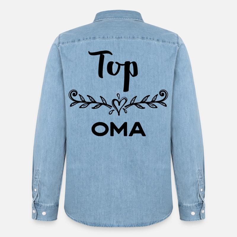 Oma Statement Großmutter Gratulation Superoma - Männer Jeanshemd Organic von Stanley/Stella - verwaschenes Hellblau