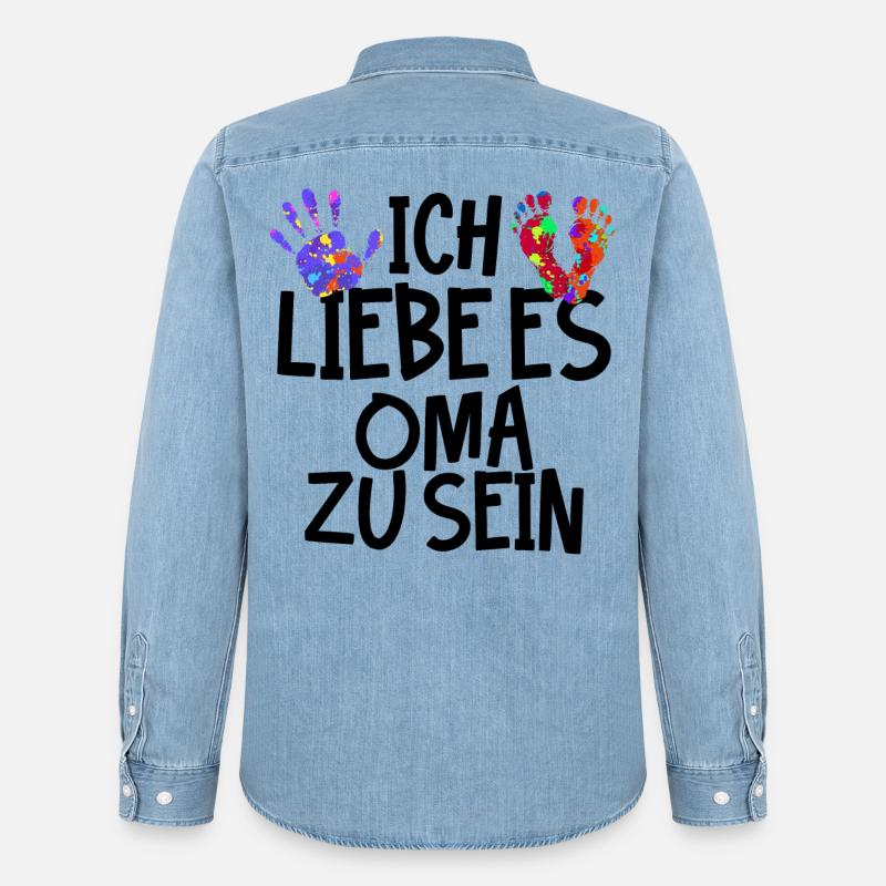 Rentnerin Oma Statement Alte Frau Großmutter - Männer Jeanshemd Organic von Stanley/Stella - verwaschenes Hellblau