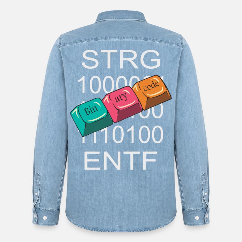 Computer Nerd - Männer Jeanshemd Organic von Stanley/Stella - verwaschenes Hellblau