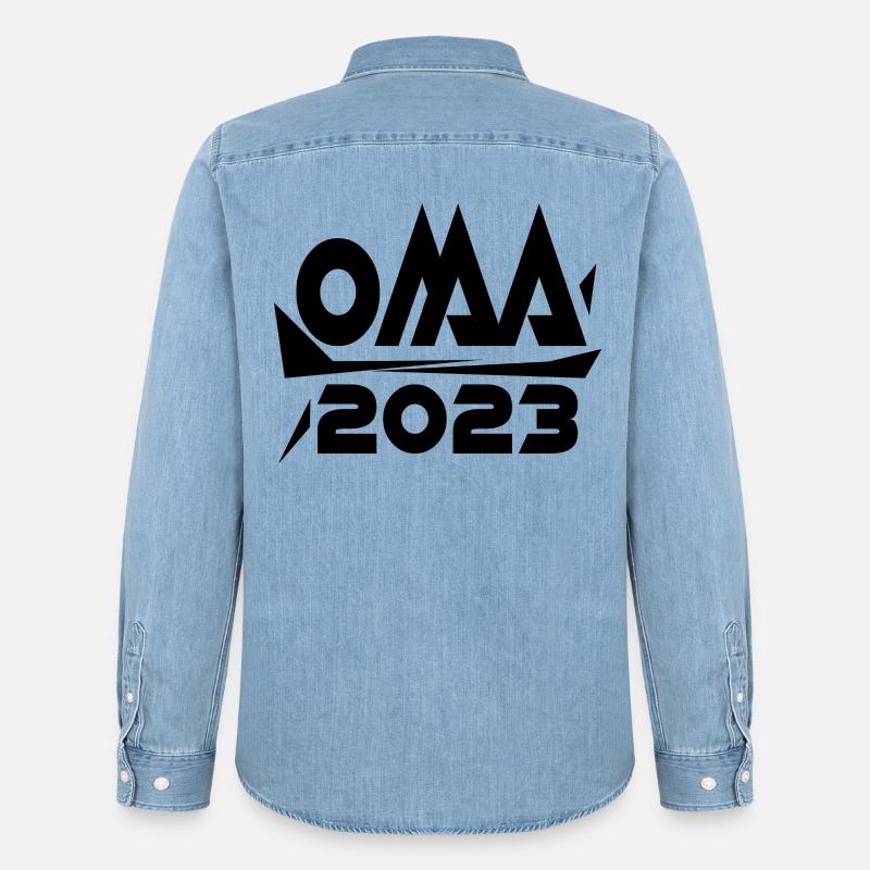 Großmutter 2023 - Oma Geschenk - Männer Jeanshemd Organic von Stanley/Stella - verwaschenes Hellblau