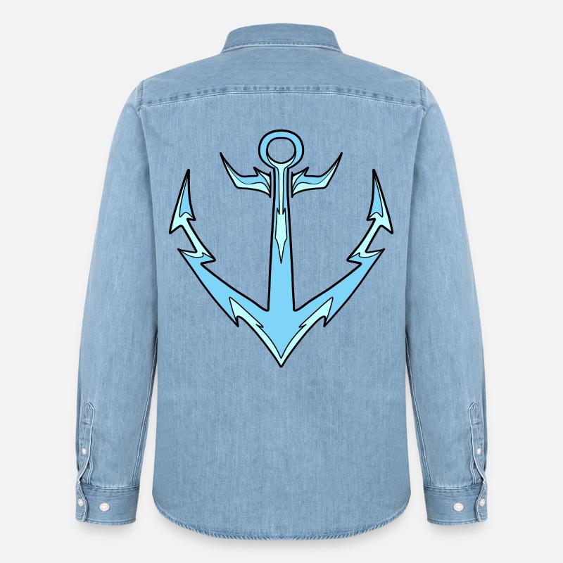 Anker hellblau - Männer Jeanshemd Organic von Stanley/Stella - verwaschenes Hellblau