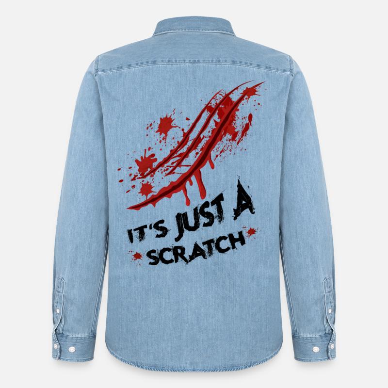 Just a scratch - Men’s Organic Denim Shirt by Stanley/Stella - light wash