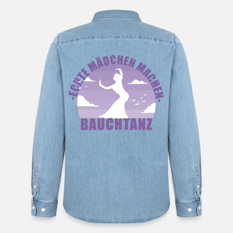 Bauchtänzerin . Echte Mädchen machen Bauchtanz - Männer Jeanshemd Organic von Stanley/Stella - verwaschenes Hellblau