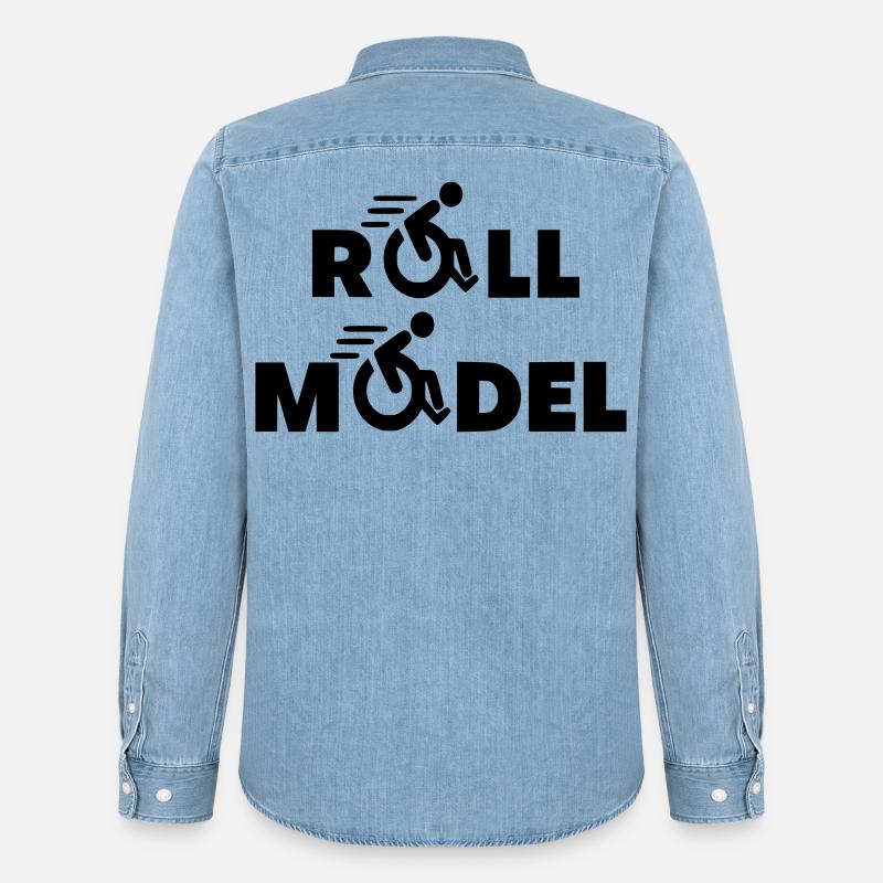 Jeder Rollstuhlfahrer ist ein Vorbild * - Männer Jeanshemd Organic von Stanley/Stella - verwaschenes Hellblau