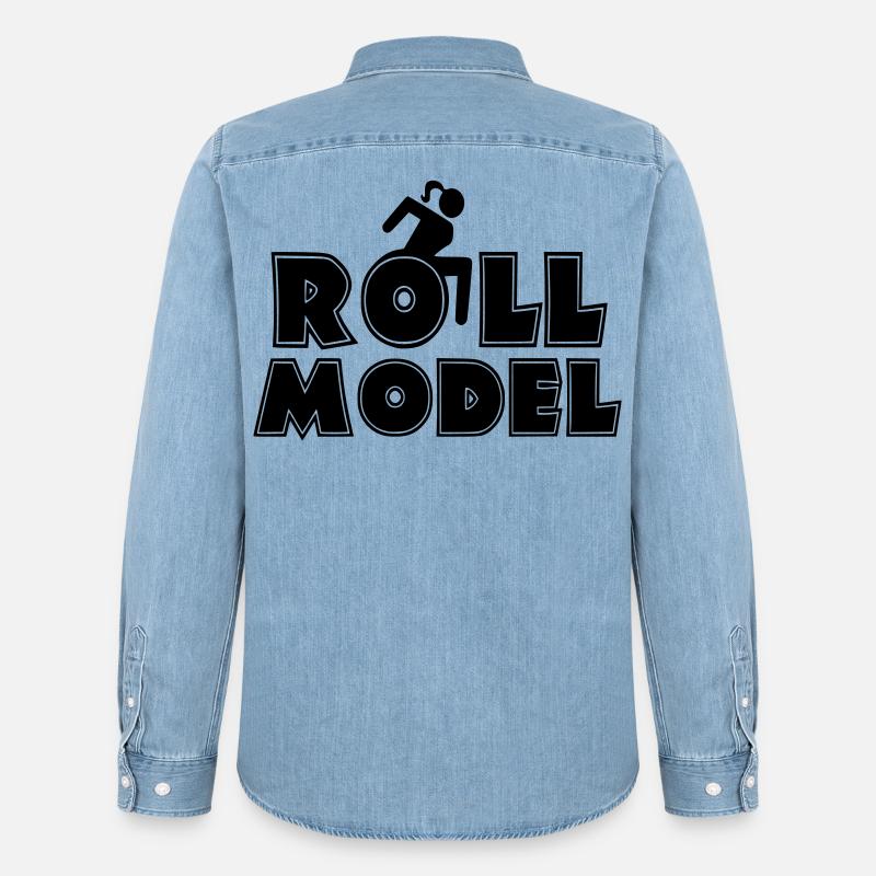 Jeder Rollstuhlfahrer ist ein Vorbild * - Männer Jeanshemd Organic von Stanley/Stella - verwaschenes Hellblau