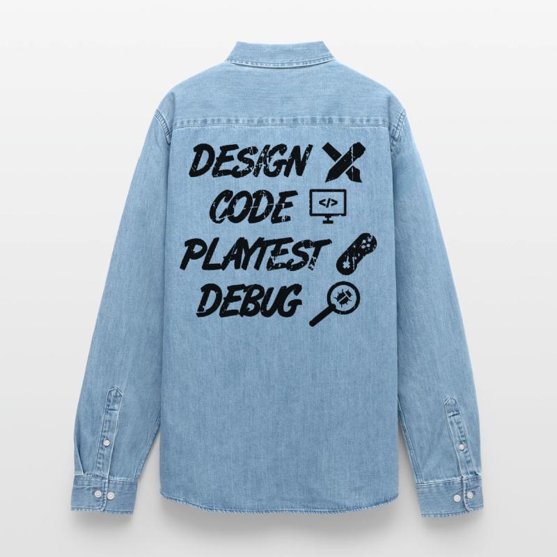 Design Code Playtest Debug Männer Jeanshemd Organic von Stanley/Stella