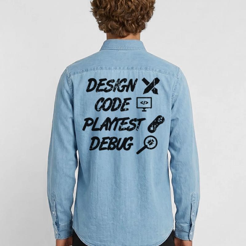 Design Code Playtest Debug Männer Jeanshemd Organic von Stanley/Stella