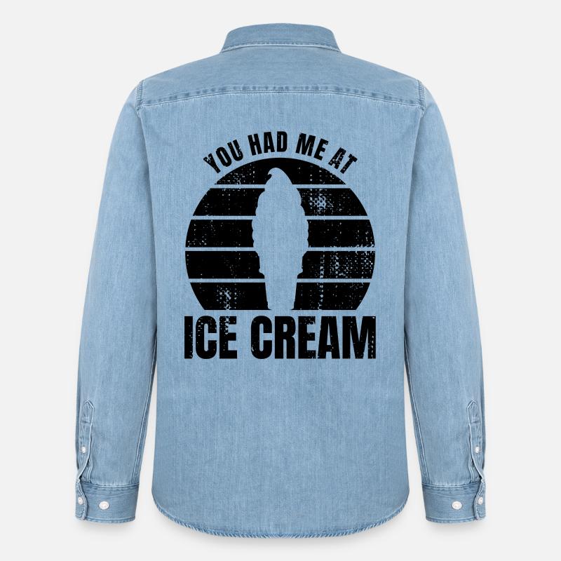 Du hattest mich bei Eiscreme - Männer Jeanshemd Organic von Stanley/Stella - verwaschenes Hellblau