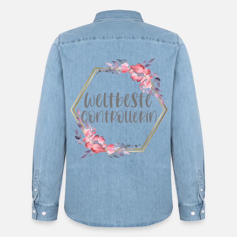 Controllerin Controlling Beruf Geschenk - Männer Jeanshemd Organic von Stanley/Stella - verwaschenes Hellblau
