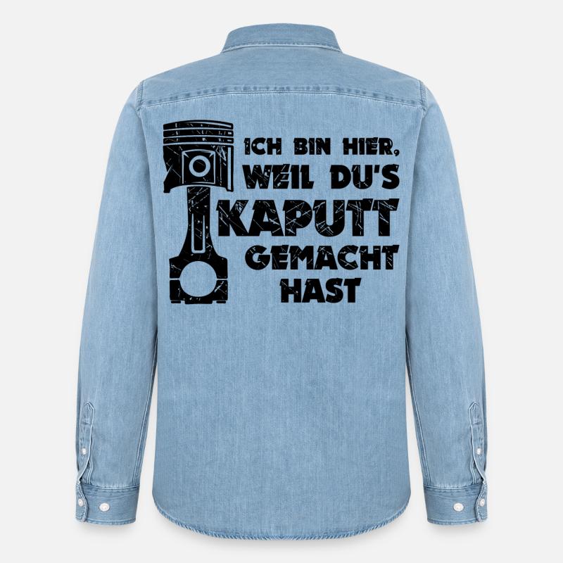 Workaholic Statement Job Arbeiter Mechaniker - Männer Jeanshemd Organic von Stanley/Stella - verwaschenes Hellblau