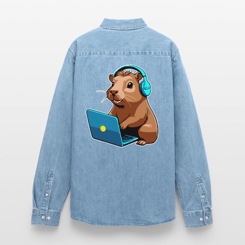 Capybara Programmierer Coder Computer Männer Jeanshemd Organic von Stanley/Stella