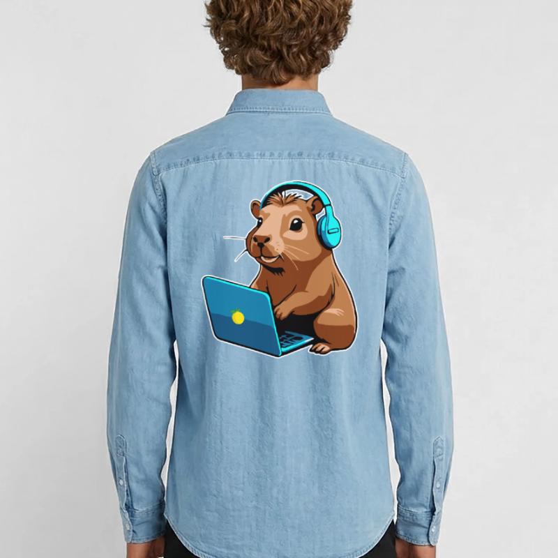 Capybara Programmierer Coder Computer Männer Jeanshemd Organic von Stanley/Stella