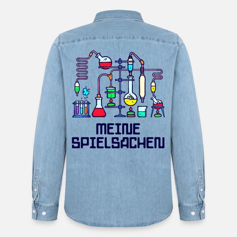 Beruf Wissenschafter Statement Workaholic Karriere - Männer Jeanshemd Organic von Stanley/Stella - verwaschenes Hellblau
