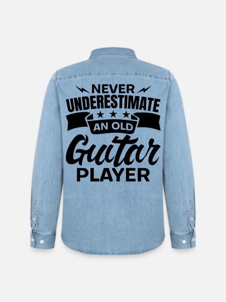 Old Guitarist - Men’s Organic Denim Shirt by Stanley/Stella - light wash