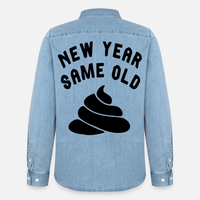 Jedes Silvester ist es dasselbe... # - Männer Jeanshemd Organic von Stanley/Stella - verwaschenes Hellblau