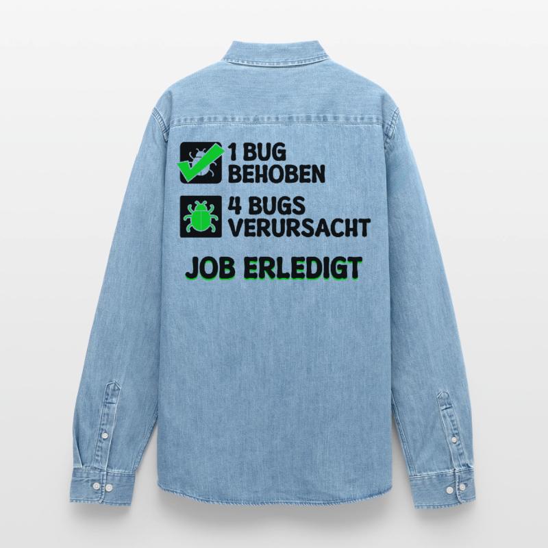 Open Source Bugfixing Bugs Developer Programmier Männer Jeanshemd Organic von Stanley/Stella