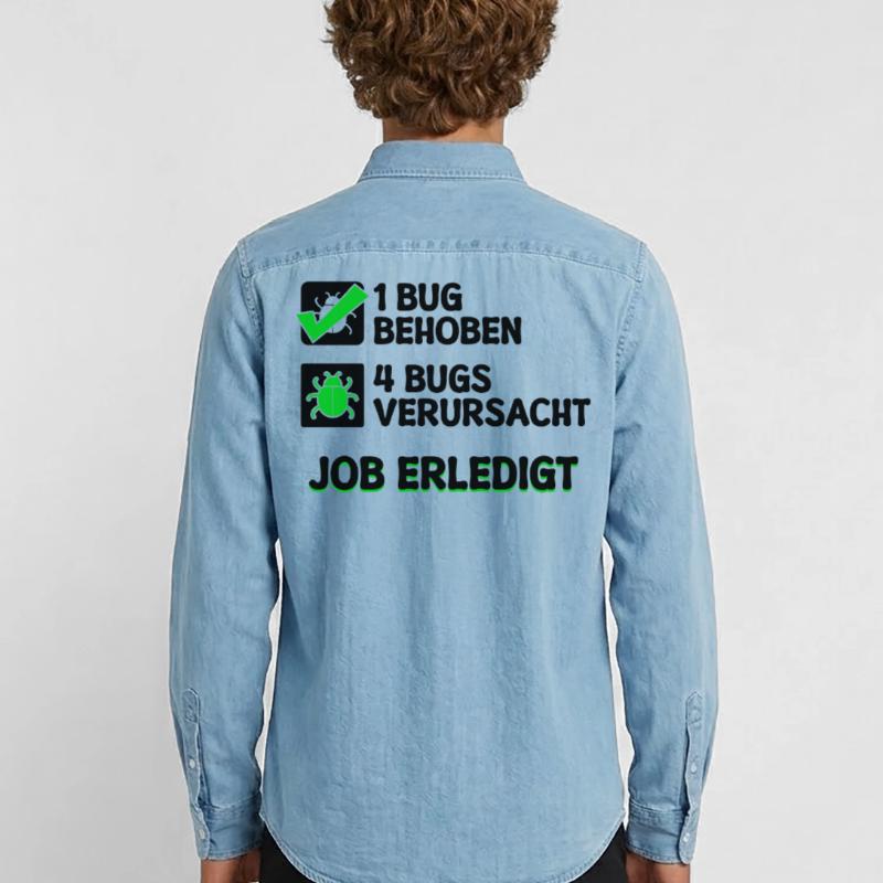 Open Source Bugfixing Bugs Developer Programmier Männer Jeanshemd Organic von Stanley/Stella