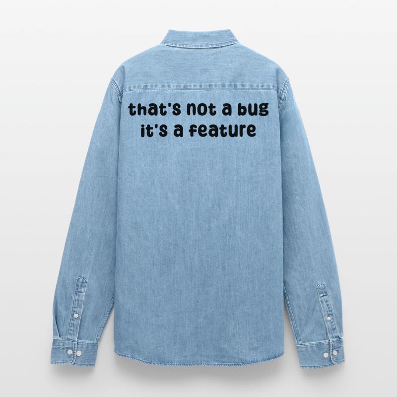 Developer Geek Bugs Code Computer Science Statement Men’s Organic Denim Shirt by Stanley/Stella
