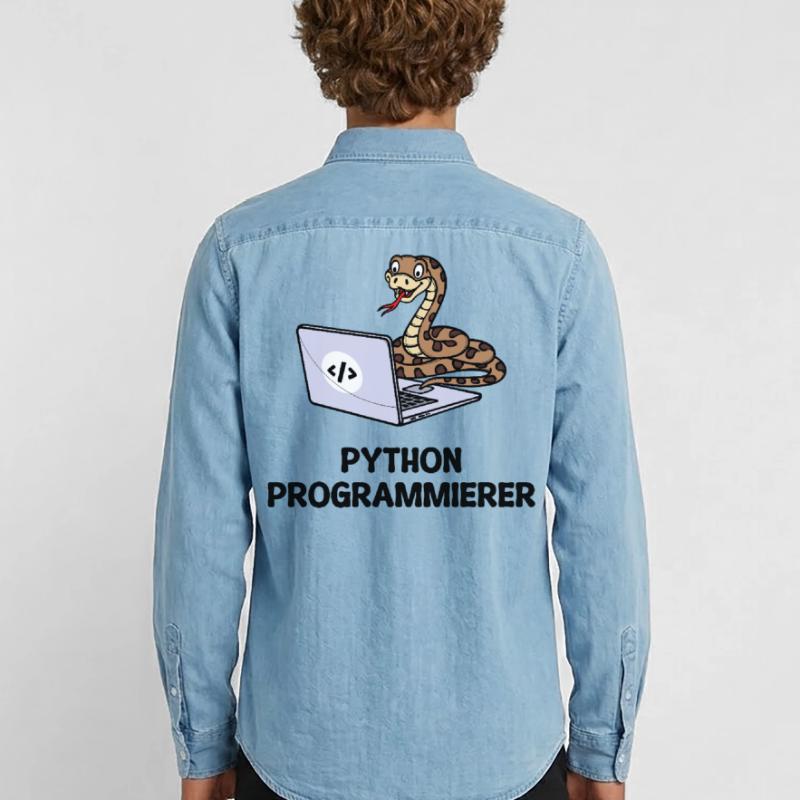 Déclaration du développeur de code informatique du programmeur Chemise en denim homme bio Stanley/Stella