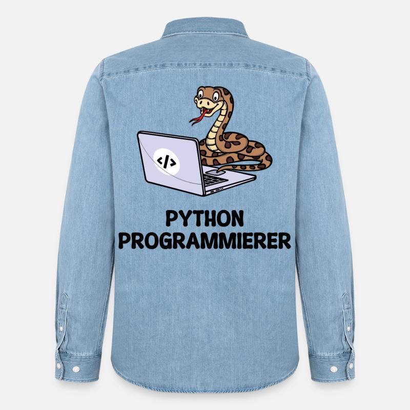 Programmierer Computer Code Developer Statement - Männer Jeanshemd Organic von Stanley/Stella - verwaschenes Hellblau