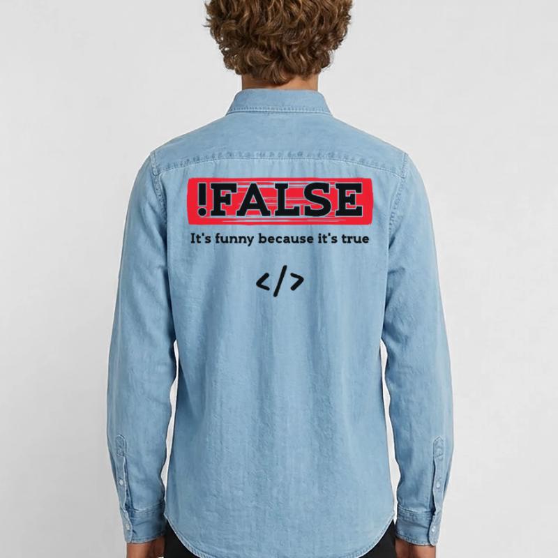 Code Debug Programmer Developer Funny Sayings Men’s Organic Denim Shirt by Stanley/Stella