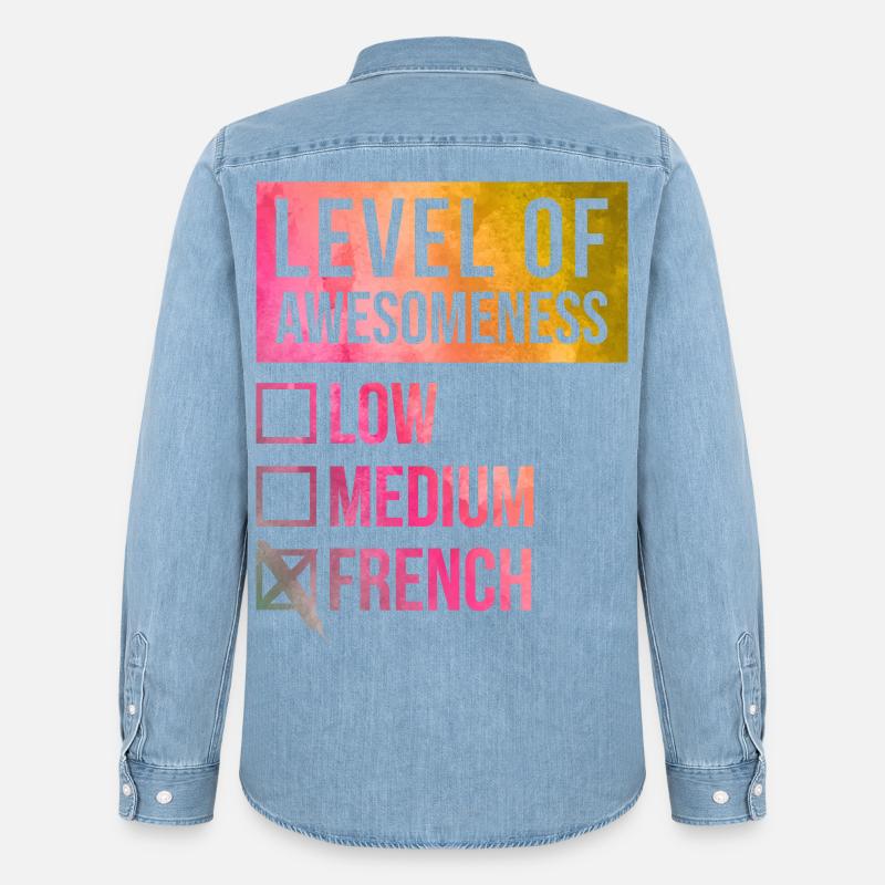 Francese - Camicia in denim uomo bio di Stanley/Stella - azzurro chiaro slavato