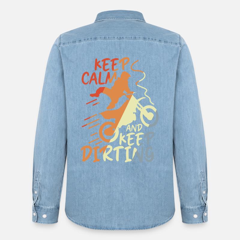 Keep Calm and Keep Dirting - Männer Jeanshemd Organic von Stanley/Stella - verwaschenes Hellblau