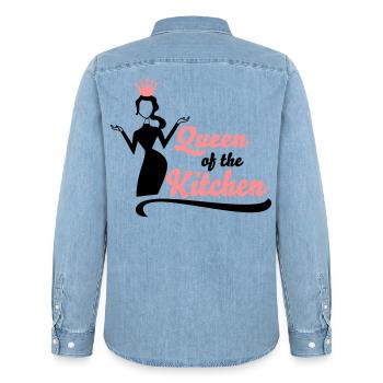 Fun gifts for women who love to cook - Men’s Organic Denim Shirt by Stanley/Stella - light wash - Back - AI Model Male 185 light (185cm)