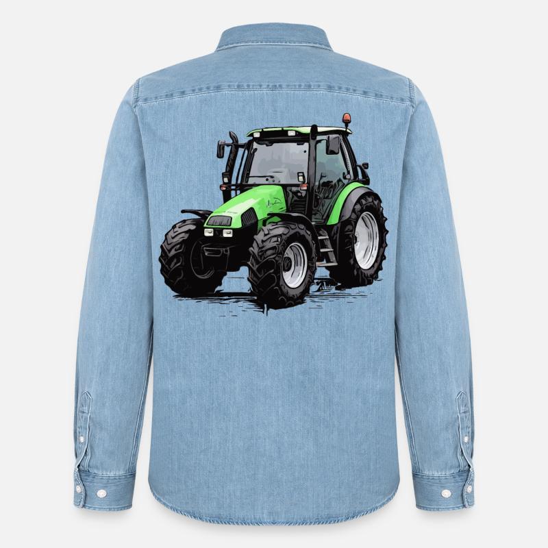 Agrotron 100 - Camicia in denim uomo bio di Stanley/Stella - azzurro chiaro slavato