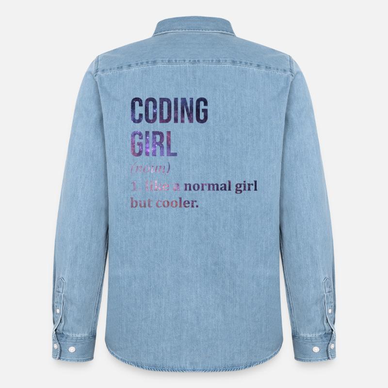 Codage Codage Codage - Chemise en denim homme bio Stanley/Stella - bleu clair délavé