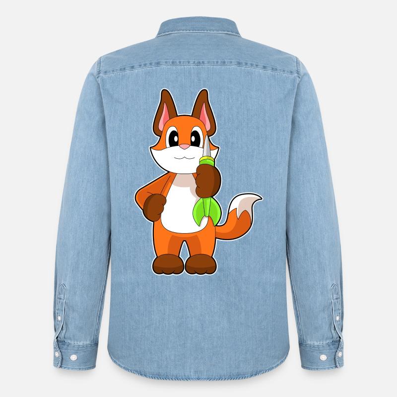 Fuchs Dart Dartpfeil - Männer Jeanshemd Organic von Stanley/Stella - verwaschenes Hellblau