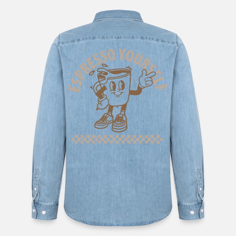 Caffè espresso da soli - Camicia in denim Stanley/Stella - azzurro chiaro slavato