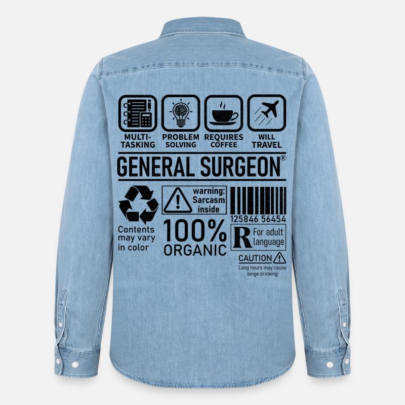 General Surgeon multi tasking problem solving - Men’s Organic Denim Shirt by Stanley/Stella - light wash