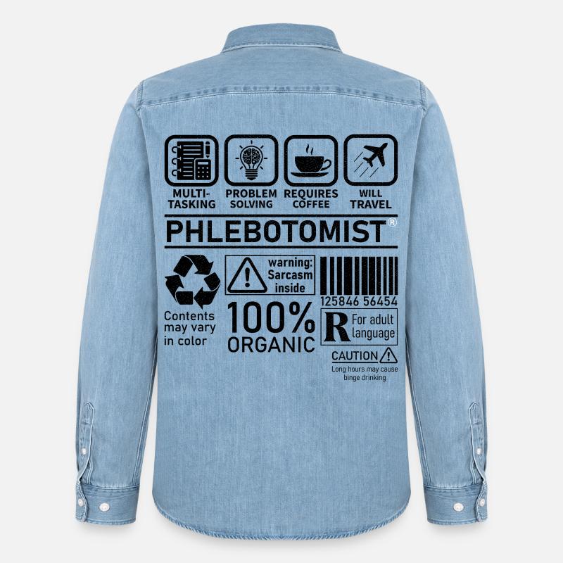 Phlebotomist multi tasking problem solving - Men’s Organic Denim Shirt by Stanley/Stella - light wash