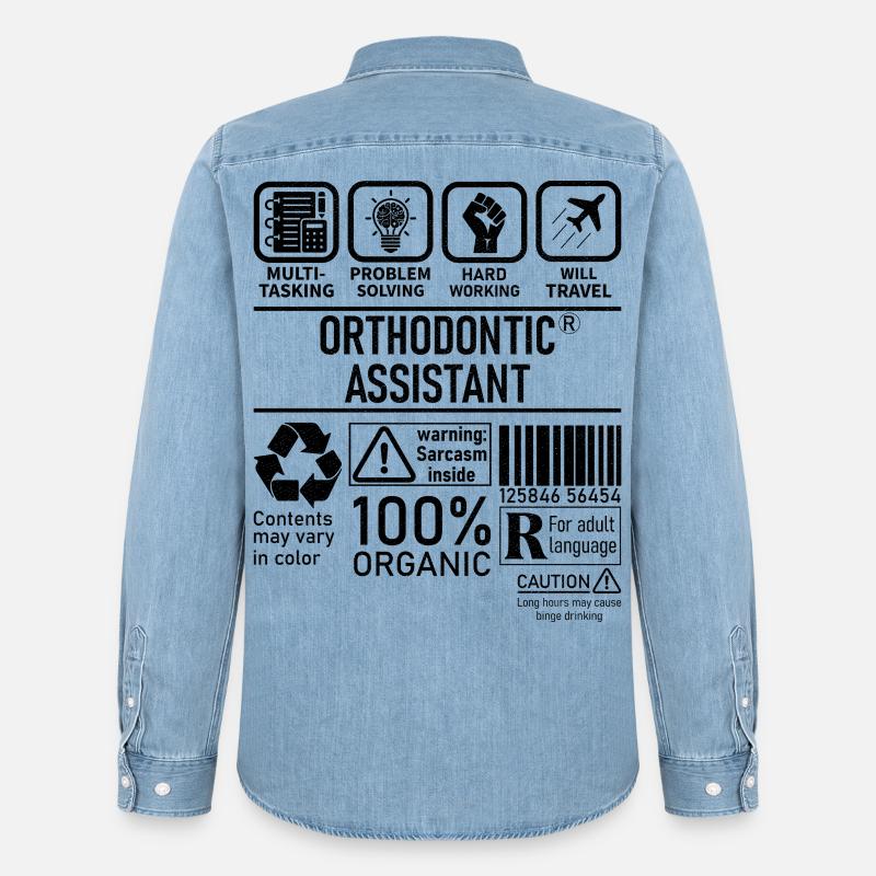Orthodontic Assistant multi tasking problem - Männer Jeanshemd Organic von Stanley/Stella - verwaschenes Hellblau