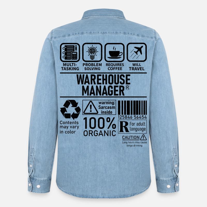Warehouse Manager multi tasking problem solving - Männer Jeanshemd Organic von Stanley/Stella - verwaschenes Hellblau