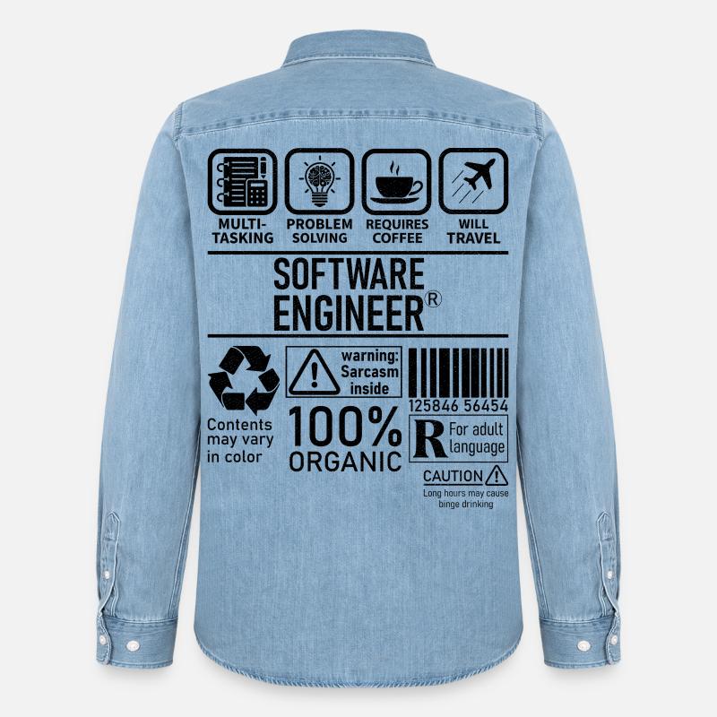 Software Engineer multi tasking problem solving - Männer Jeanshemd Organic von Stanley/Stella - verwaschenes Hellblau