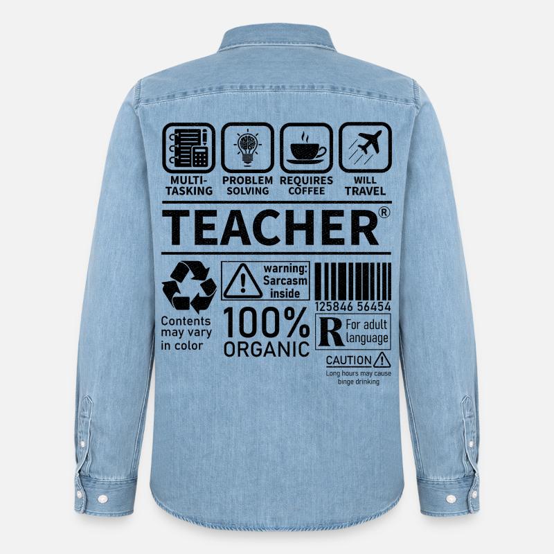 Teacher multi tasking problem solving requires - Männer Jeanshemd Organic von Stanley/Stella - verwaschenes Hellblau