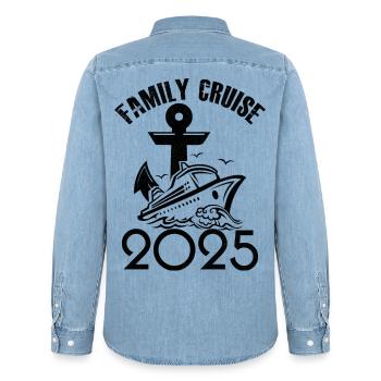 Familienkreuzfahrt 2025 - Männer Jeanshemd Organic von Stanley/Stella - verwaschenes Hellblau - Hinten - AI Model Male 185 light (185cm)