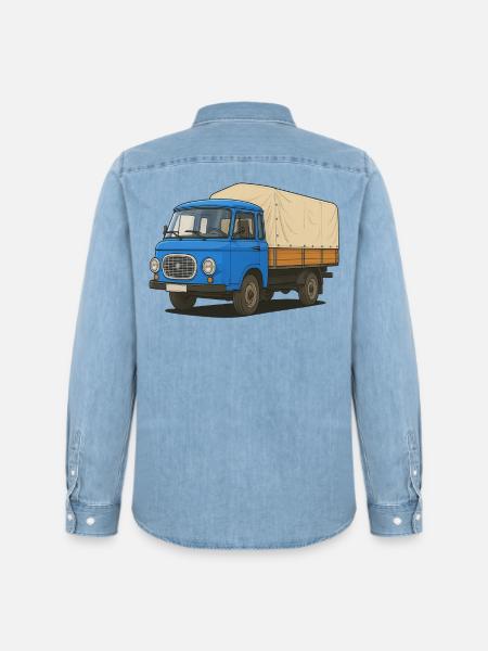 Plateau Est - Chemise en denim homme bio Stanley/Stella - bleu clair délavé